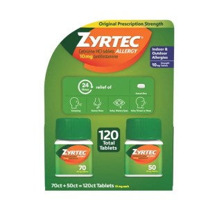 지르텍 24시간 알레르기 완화 항히스타민 세티리진 HCl 10mg 120정