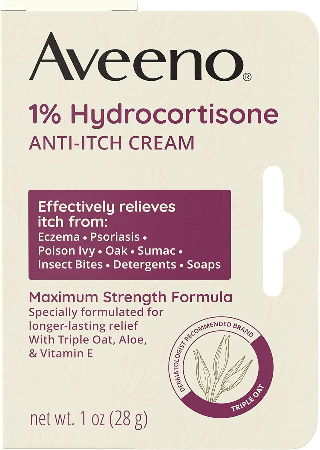아비노 1% 오트밀 하이드로코티손 크림 (Aveeno 1% Hydrocortisone) - 이미지 4