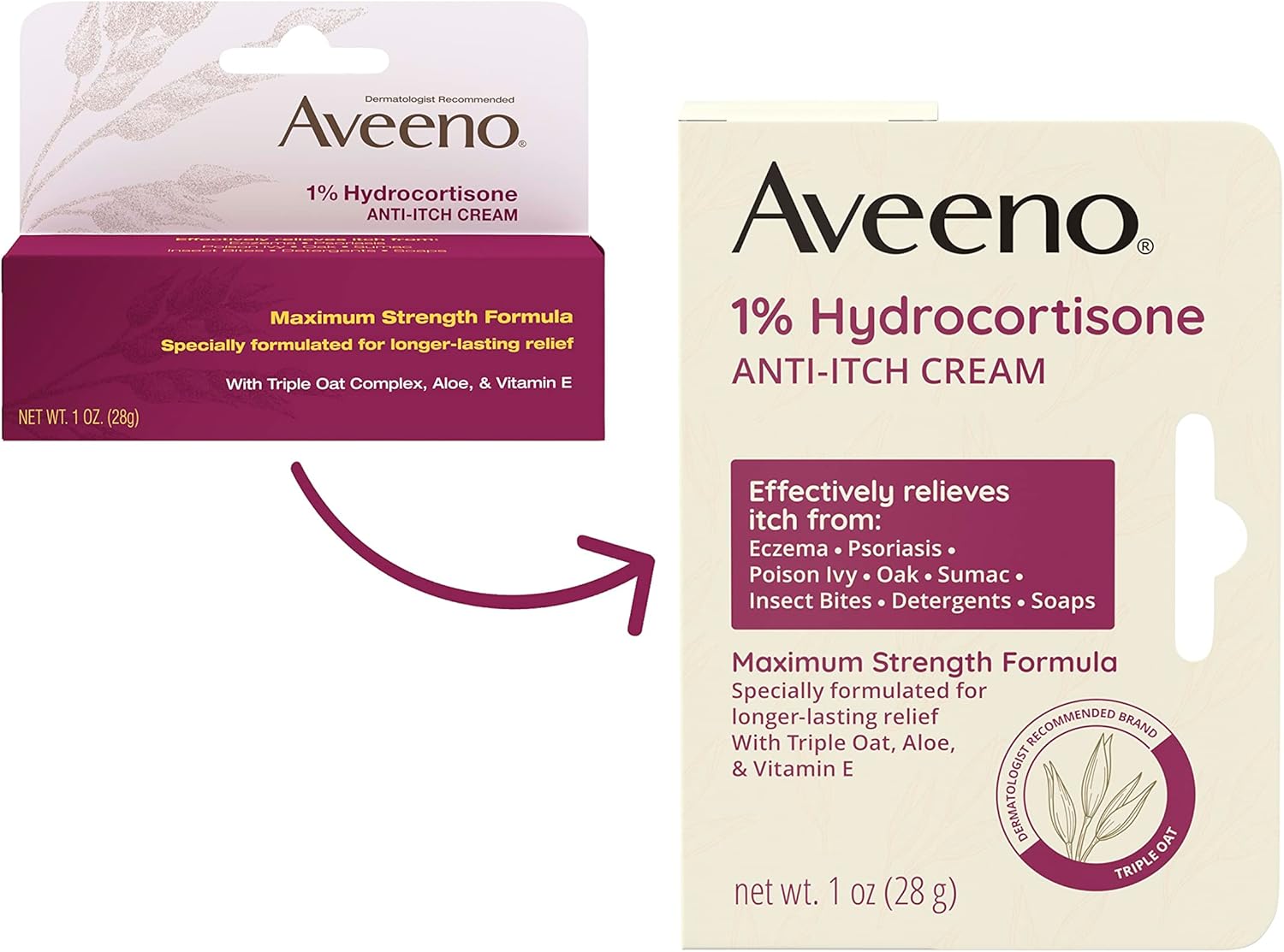 아비노 1% 오트밀 하이드로코티손 크림 (Aveeno 1% Hydrocortisone) - 이미지 3